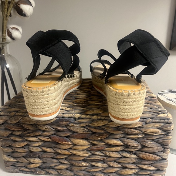 Dolce Vita Lury Black Strappy Platform Espadrille Sandals Size 10 - Picture 4 of 8